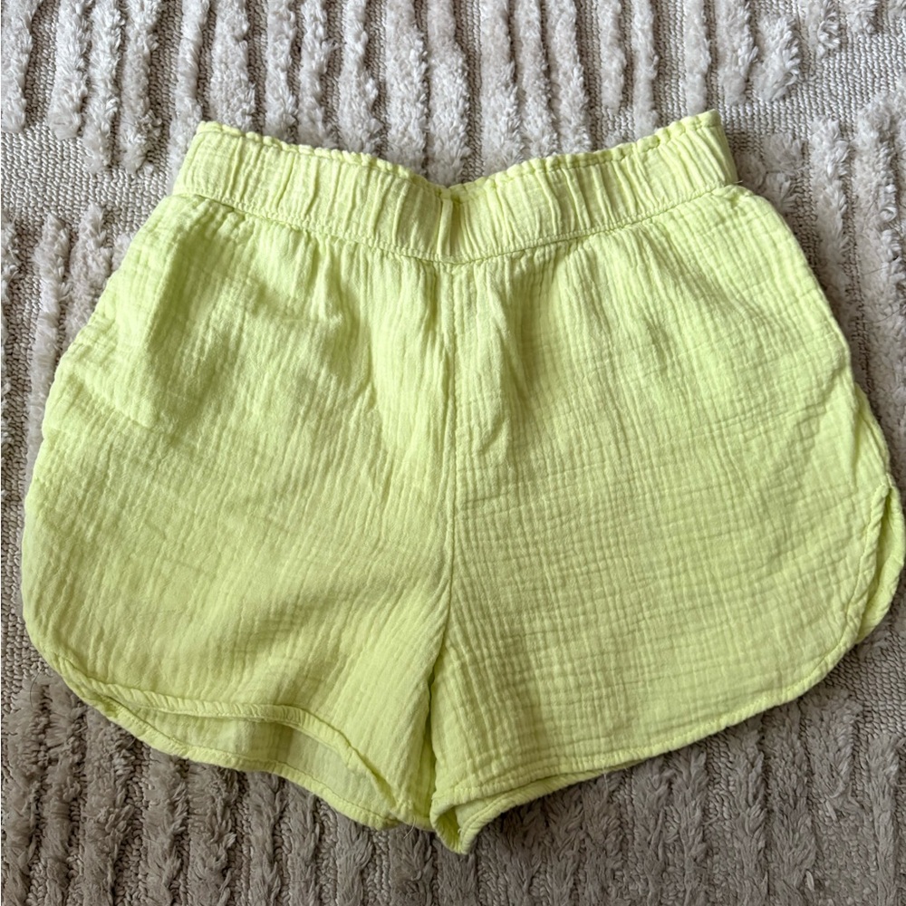 Universal Thread Light Green Linen Shorts Lightweight Elastic Waist